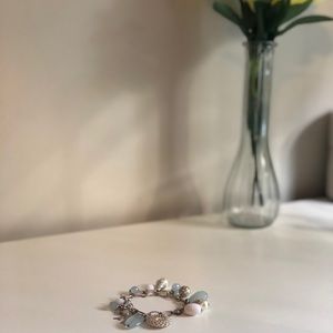 Silver & Blue charm bracelet